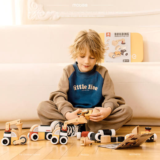 【工程队智慧拼搭 探索积木世界】mobee积木小车3岁宝宝玩具益智 儿童汽车礼品 创造百变工程队 商品图3
