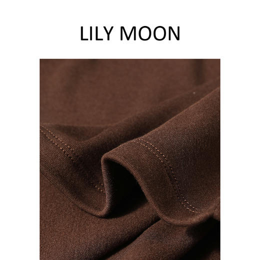 LILYMOON 醋酸德绒半高领保暖打底衫百搭发热保暖修身显瘦老钱风 商品图3