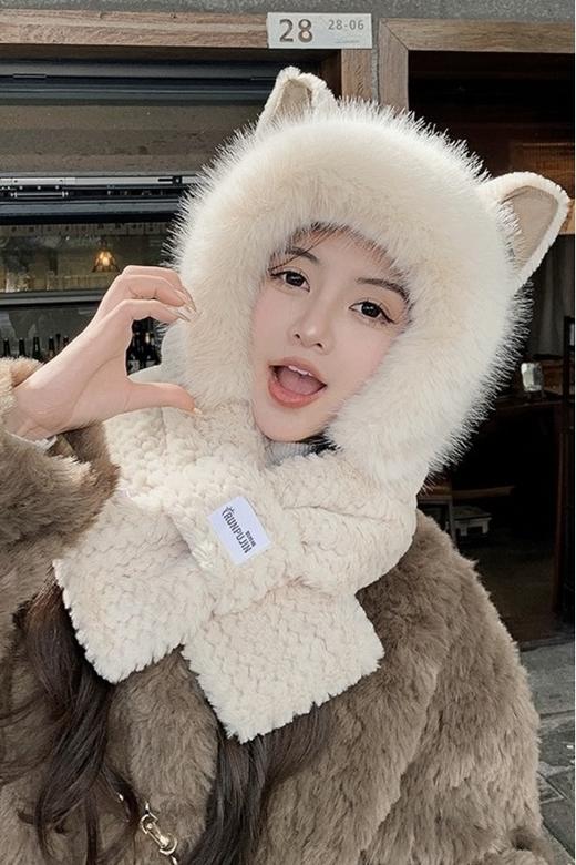 Say Something 可爱保暖围脖毛绒帽 19905 商品图2