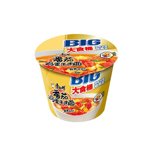 康师傅大食桶番茄鸡蛋牛肉面162g*12桶 商品图0