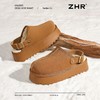 ZHR则则加绒厚底雪地靴防滑女鞋冬季新款勃肯半拖包头百搭棉拖鞋 商品缩略图8