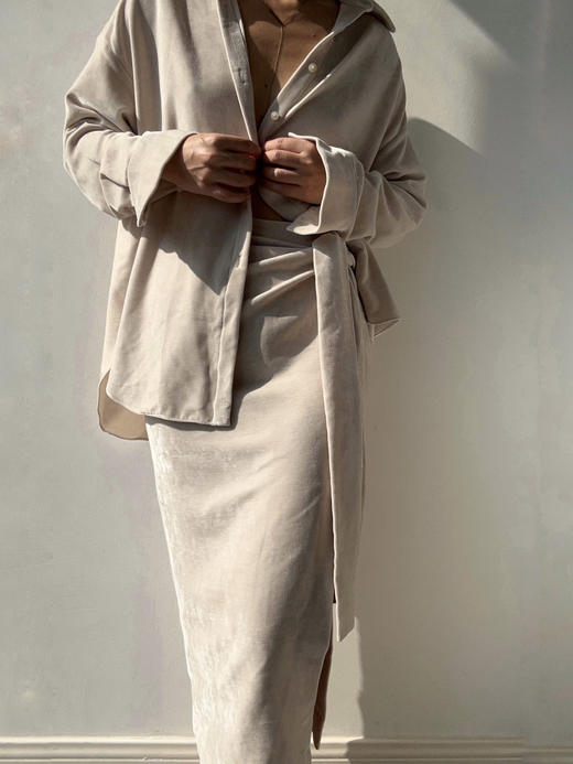 Semplicita｜Z07 系带半身裙 [ 奶油白 ] 商品图4