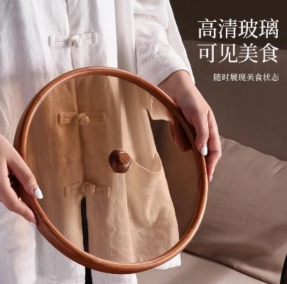 南美花梨木圆形双层四分格果盒 商品图4