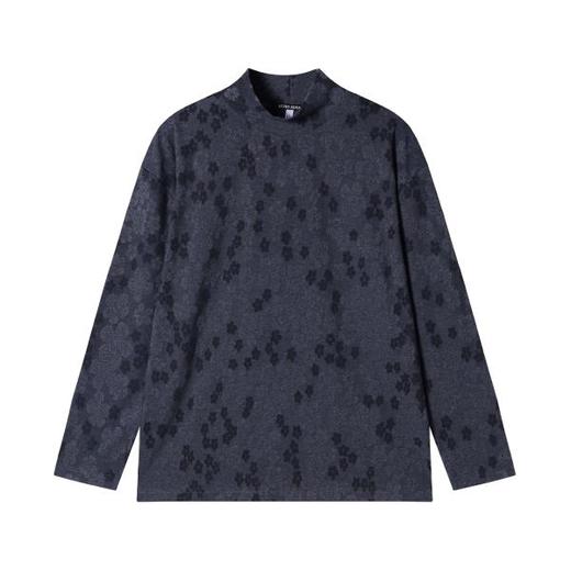 T1738秋冬季新款美式个性满印花朵撞色半高领卫衣时尚百搭舒适长袖 商品图0