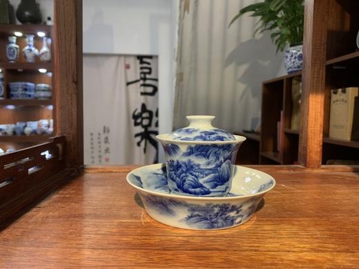 柴窑山水盖碗套组（带壶承） 商品图0