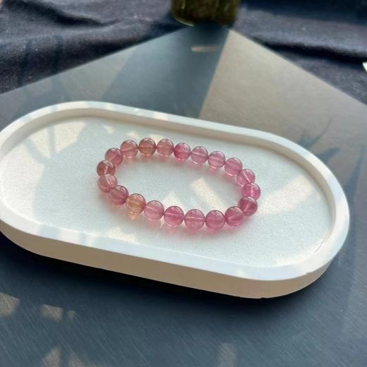 9mm单圈全色粉碧玺手串 商品图3