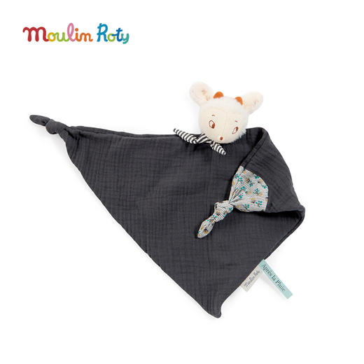 Moulin Roty 小花裙奶油老鼠手帕式安抚巾 礼品礼盒 适合年龄0岁+ 雨后精灵系列 715018 商品图5