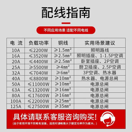 【DZ】德力西空气开关 空开漏电保护断路器总闸漏保 C型 2P 32A DZ47sLE 商品图3