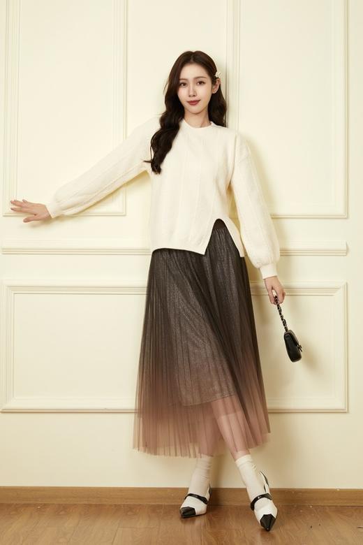 LNNNS 氛围感针织上衣纱裙套装 19598 商品图1