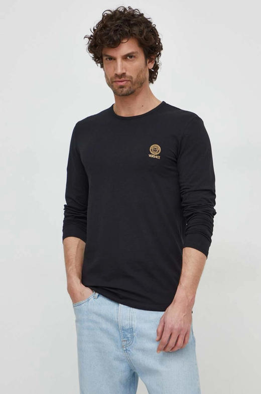 【盒破超惠秒】VERSACE 范思哲 美杜莎印花金色logo胸标 弹棉长袖T恤 2件装 12055 商品图9