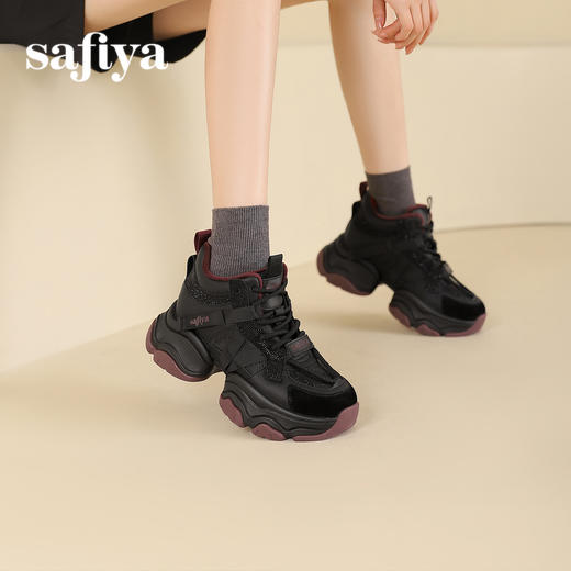 预售10天发|Safiya/索菲娅2024潮流运动增高厚底加绒保暖百搭休闲老爹鞋 SF44112409 商品图4