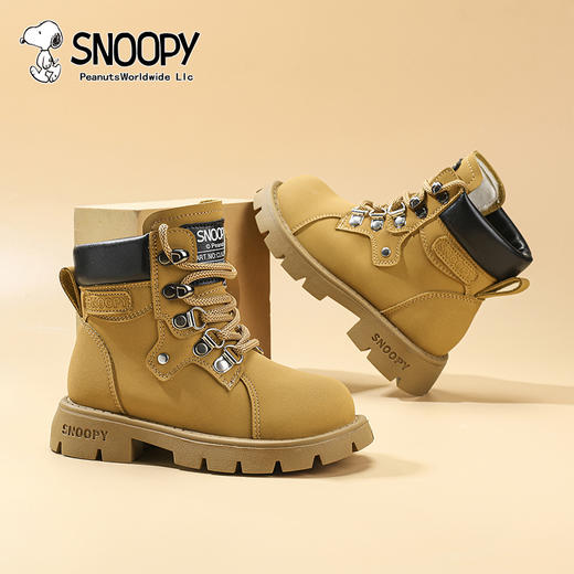 【史努比】童鞋儿童马丁靴新款防滑童靴男女童靴子26-37 商品图0