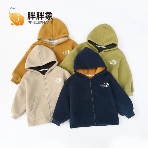 【49.9/件】胖胖象新款儿童连帽毛毛衣春秋季中大童宝宝休闲保暖外套聚 商品图2
