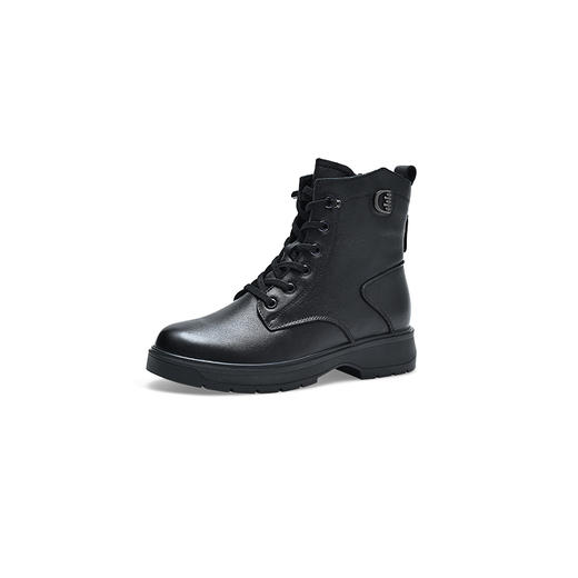 经典鲨2024冬季新款侧拉链加绒加厚侧拉链日常短筒马丁靴女KW296-D58031 商品图4