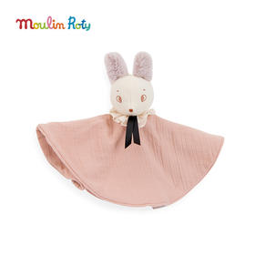 Moulin Roty 粉色小老鼠平纹细布婴儿安抚巾 礼品礼盒 适合年龄0岁+ 雨后精灵系列 715015