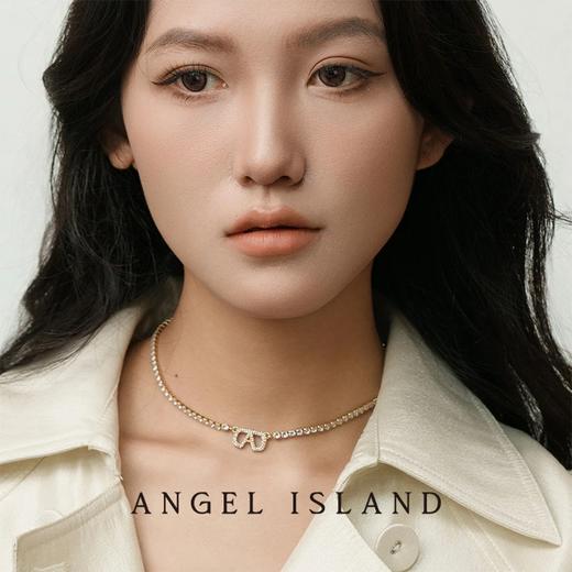 【限时折扣】ANGEL ISLAND 铜合金仿水晶首饰 经典logo系列水钻轻奢小众高级项链 商品图2