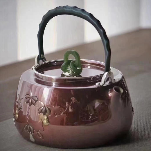 《福禄》高工铜包银壶 铜与银的完美结合，纯手工锻打塹刻镶嵌工艺 商品图1