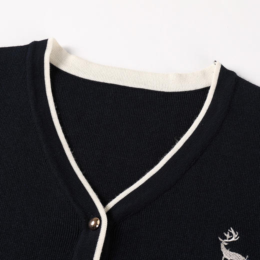 奢姿2024年冬季新款大码女装休闲气质两件套胖妹妹绣花V领套装9844969406 商品图1