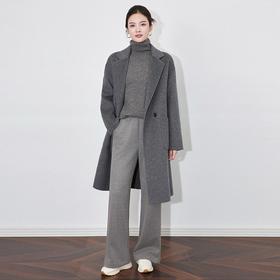 【高货wl】全新升级【铂金会员588/天猫789/差价201】(03116) 洛诗琳精简职场羊毛双面呢外套宽松西装领中长款毛呢大衣