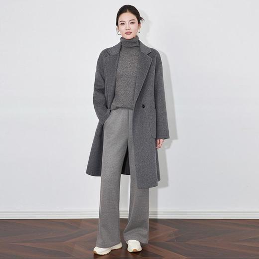 【高货wl】全新升级【铂金会员588/天猫789/差价201】(03116) 洛诗琳精简职场羊毛双面呢外套宽松西装领中长款毛呢大衣 商品图0