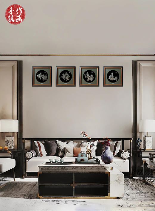 【福禄寿喜】纯银壁画装饰画挂画 商品图4