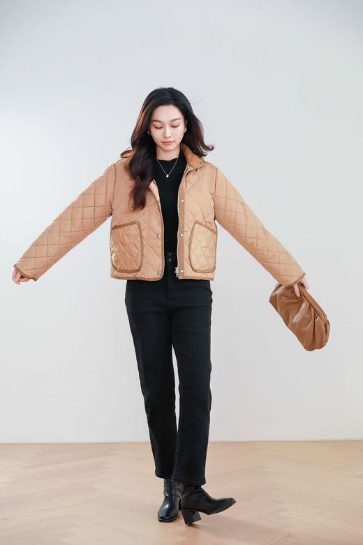 【Burberry带标系列】火桐hooton 菱形绗缝长款带帽外套 商品图5