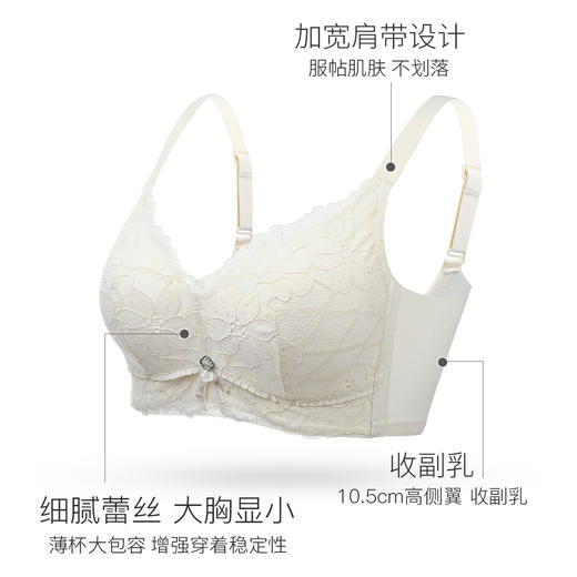 【298选3】【B-D杯】【高性价比】【大胸聚拢 胶原蛋白里杯润微大胸显小收副乳11cm高侧比文胸罩   素心暖云 商品图2