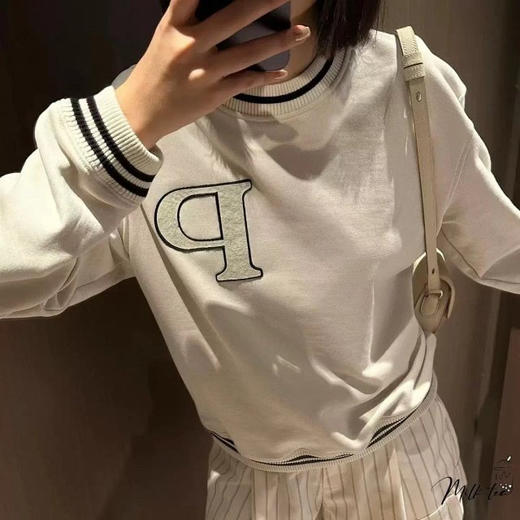 【11月22日 上午12:00 秒杀】开放日有样 PD1913 系列字母P贴布刺绣情侣卫衣 商品图5