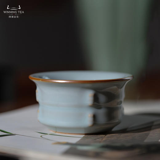 问鼎汝瓷鼎峰柴窑天青清尊杯（团龙腾飞） 商品图0