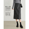 【年终特卖】熙世界复古格子毛呢半身裙秋冬2025年新款后开叉加厚包臀直筒裙 商品缩略图1
