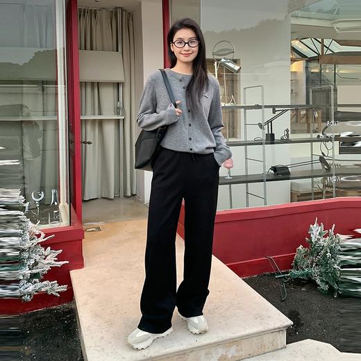 NEELLY纳俪冬季新款直筒显瘦阔腿裤女宽松修饰百搭慵懒长裤N24114H05504 商品图1