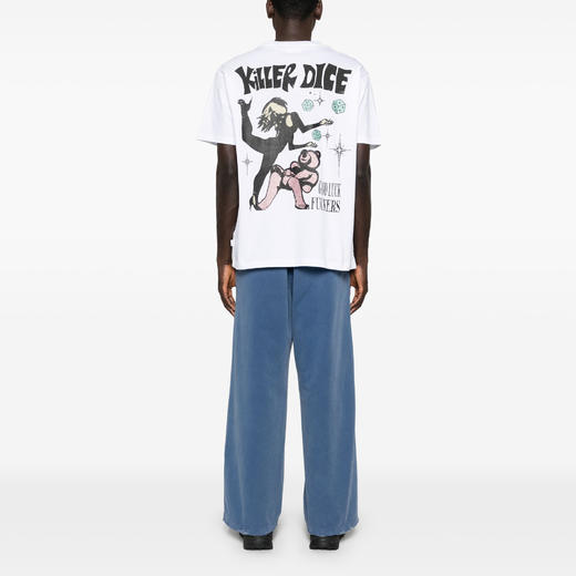 GCDS 男士徽标印花棉质圆领短袖T恤 白色 A2CM2307JE910 商品图3