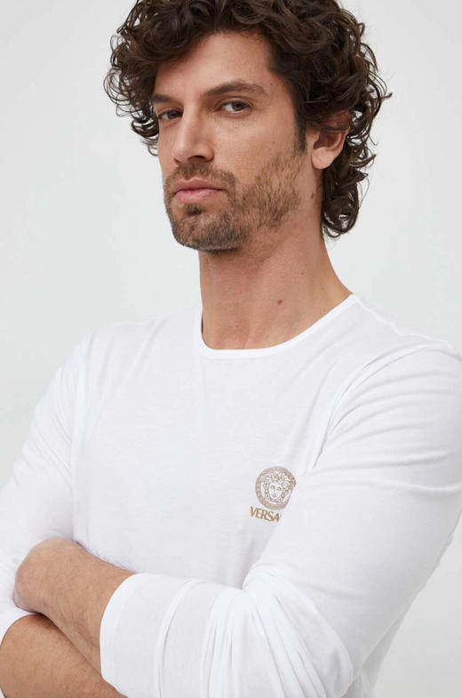 【盒破超惠秒】VERSACE 范思哲 美杜莎印花金色logo胸标 弹棉长袖T恤 2件装 12055 商品图12