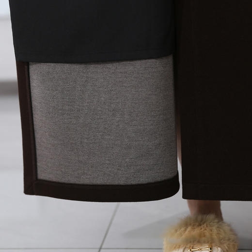 MYX-BFZY-H2698-L通勤时尚直筒裙一片式高腰半身裙2024年秋冬款长款加厚毛呢包臀裙 商品图3