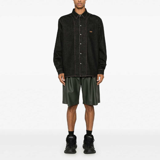 GCDS 男士字母徽标牛仔外套 黑色 A2CM2401DA099 商品图3