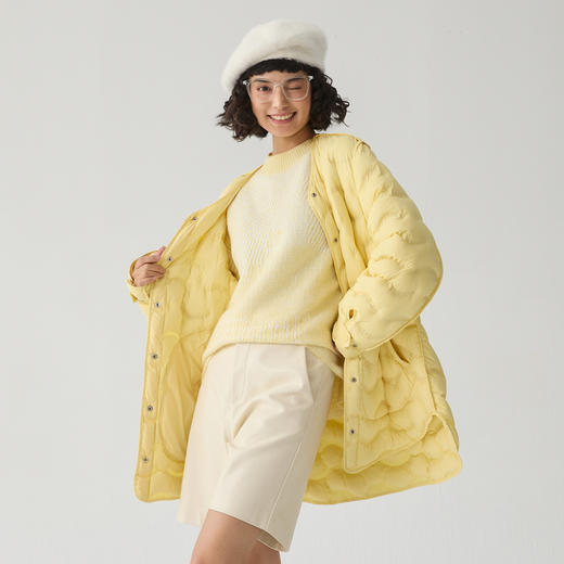 谜底双面穿羽绒服女2024冬新品简约百搭宽松中长鸭绒服244MY1518 商品图0