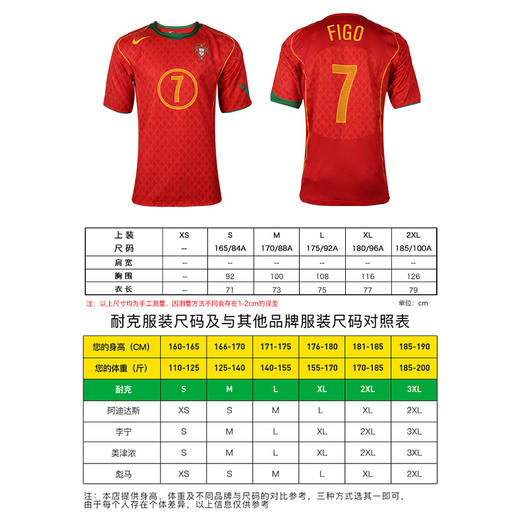 小李子NIKE耐克2004欧洲杯葡萄牙复刻版球衣成人男HV9708-614 商品图3