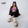 LAMY交叉带澳洲羊皮毛一体厚底休闲松紧带时尚松糕鞋HZ005 商品缩略图0