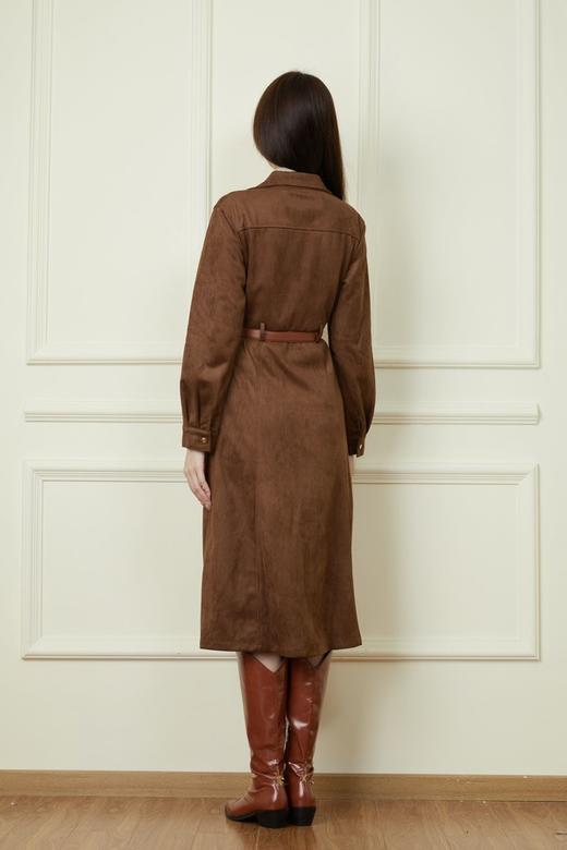 LNNNS 法式复古皮绒收腰连衣裙 19706 商品图5