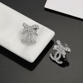 CHANEL香奈儿 23s 蝴蝶结双C 金属 耳环 女款（SJ）