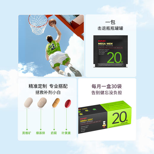 GNC 健安喜 男性每日营养包 Vitapak营养包男性20+ 商品图3