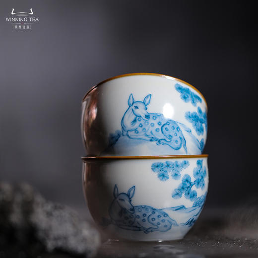 问鼎汝瓷鼎峰柴窑天青大缸杯 （松下梅鹿） 商品图2