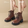 ZHR则则真皮厚底马丁靴2024新款ins时尚百搭英伦短靴加绒显瘦女靴 商品缩略图9