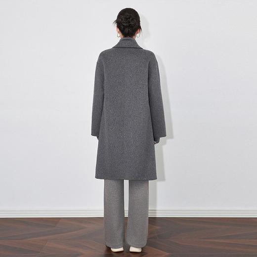 【高货wl】全新升级【铂金会员588/天猫789/差价201】(03116) 洛诗琳精简职场羊毛双面呢外套宽松西装领中长款毛呢大衣 商品图2