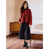【年终特卖】熙世界复古红色小香风短款外套女秋冬小个子气质仿羊羔毛夹克上衣 商品缩略图4