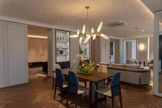 【轻法风格-CY301餐桌】轻法风/餐厅/北美黑胡桃木/实木+岩板餐桌 商品图0