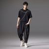PINLI品立春夏新款暗纹束脚九分裤男士潮牌时尚宽松休闲裤子B242117150 商品缩略图3
