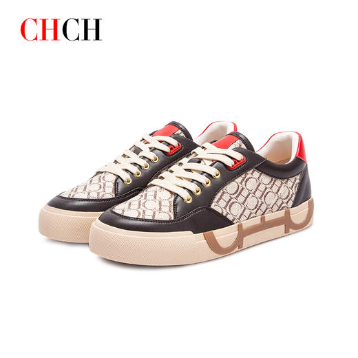 CHCH平衡鞋2024秋冬新款女鞋运动鞋字母logo拼接透气系带休闲板鞋CO2B5441 商品图0