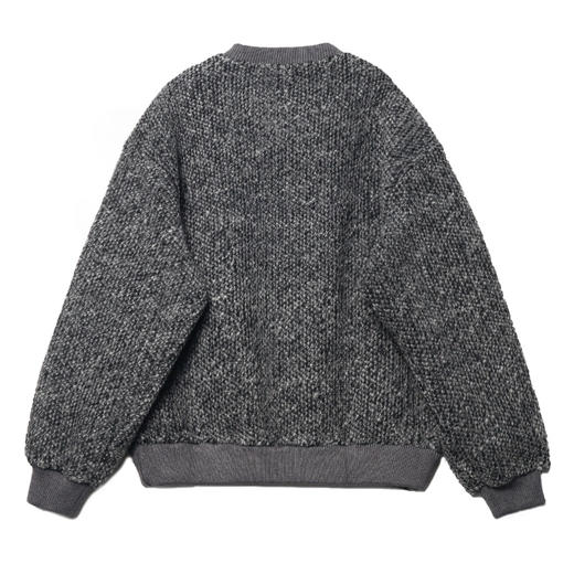 WY79扎染提花圆领保暖秋季毛圈卫衣长袖时尚户外宽松男女同款灰色 商品图2