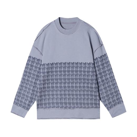 83102秋冬季新款潮流宽松百搭复古磨破工艺圆领休闲时尚长袖简约上衣 商品图1